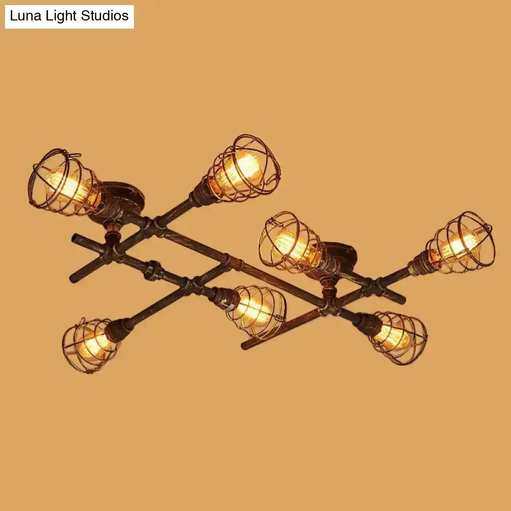 Brass Piping Ceiling Light