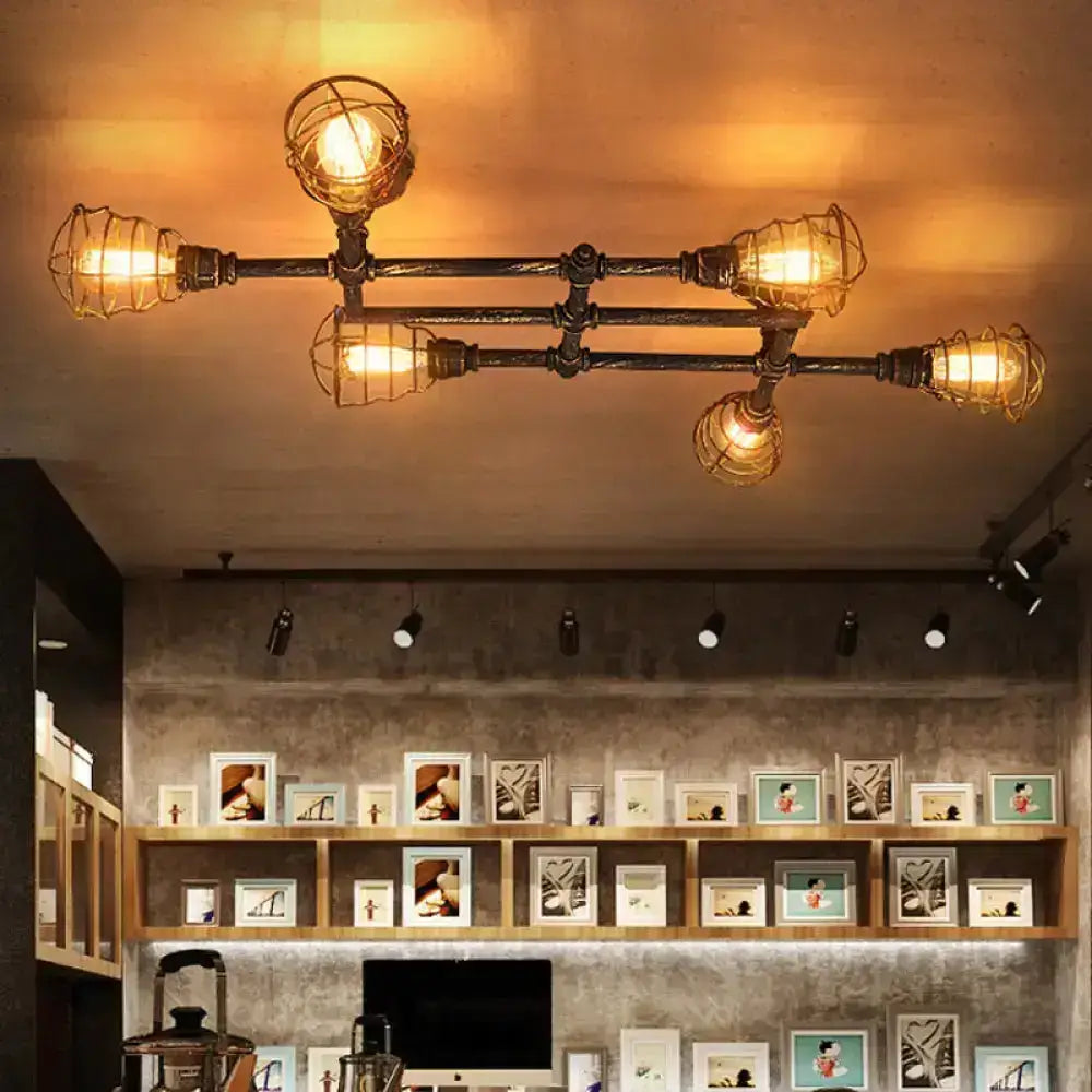 Brass Piping Ceiling Light