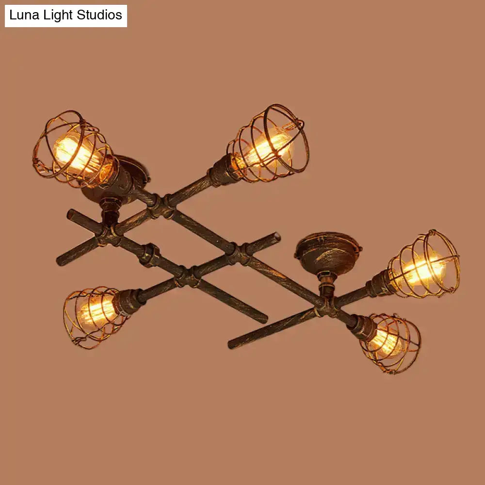 Brass Piping Ceiling Light