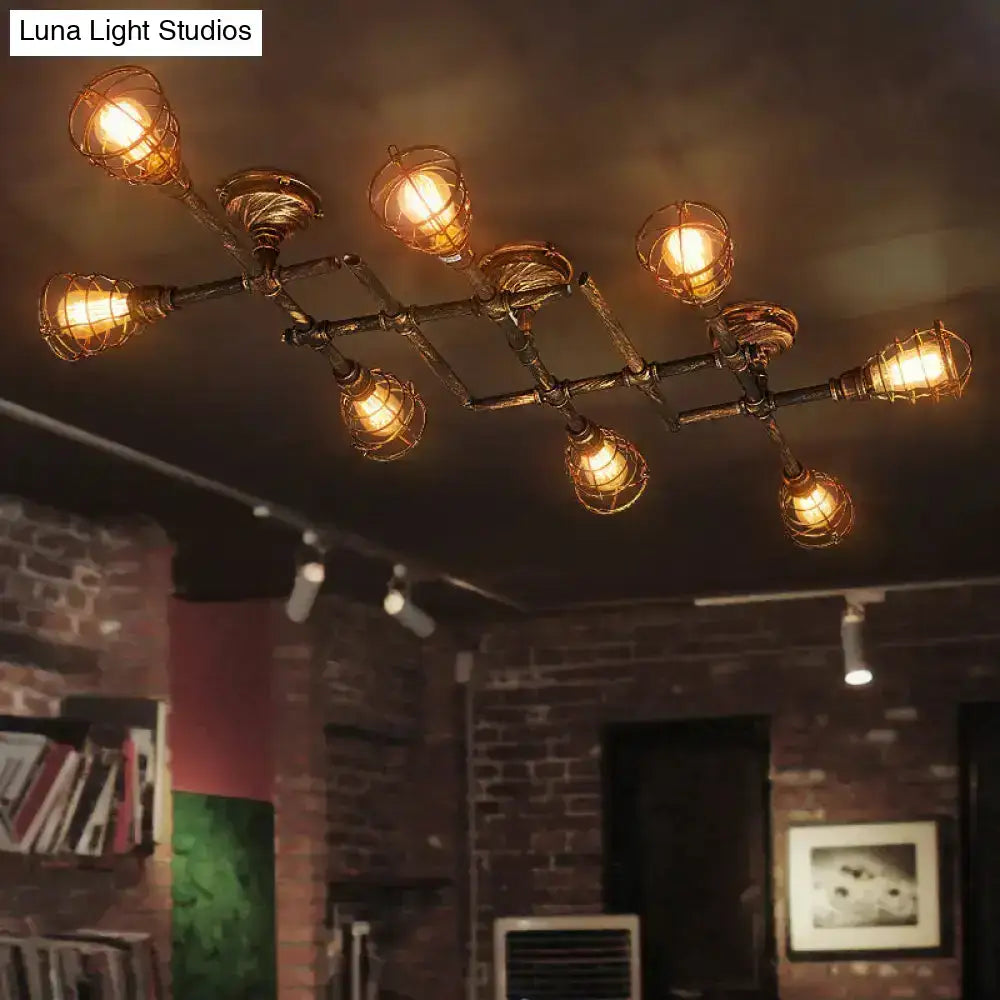 Brass Piping Ceiling Light