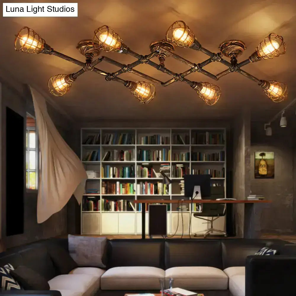 Brass Piping Ceiling Light