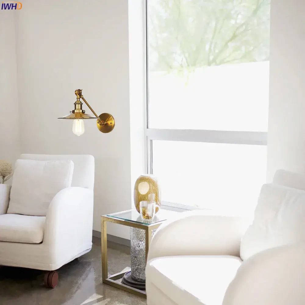 Brass Long Arm Wall Light