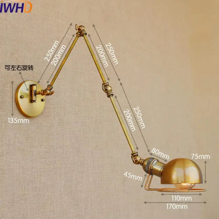 Brass Swing Arm Wall Lamp