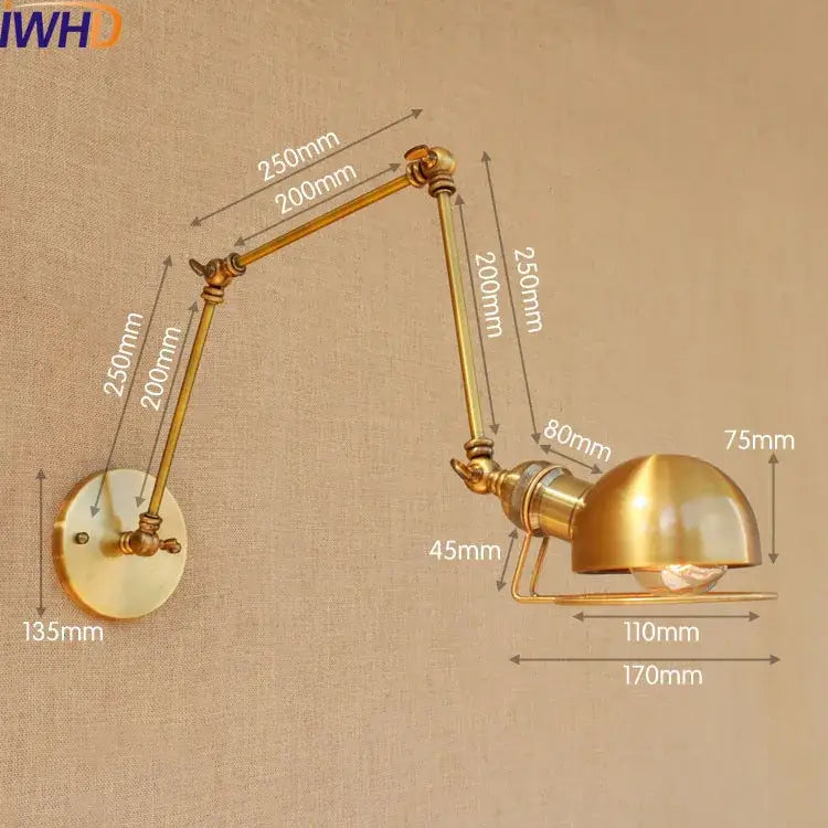 Brass Swing Arm Wall Lamp