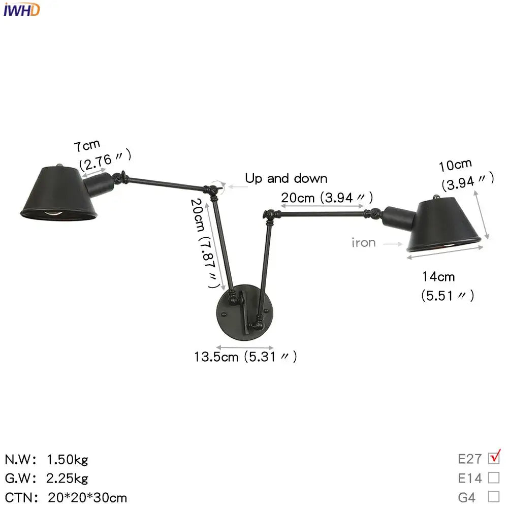 Gold Swing Arm Wall Sconce