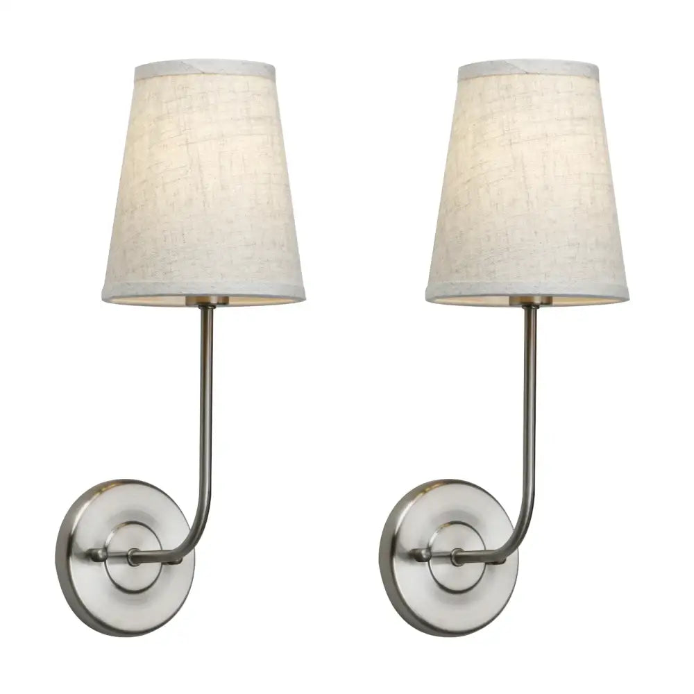 Linen Shade Wall Lamp Set