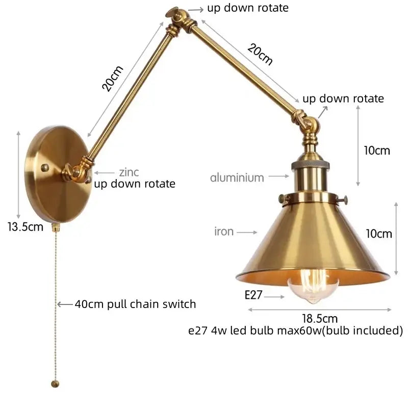 Brass Pull Chain Sconce