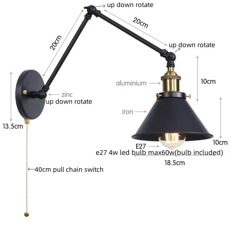 Brass Pull Chain Sconce