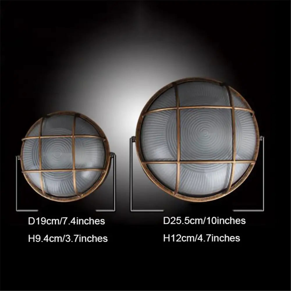 Bronze Metal Cage Ceiling Light