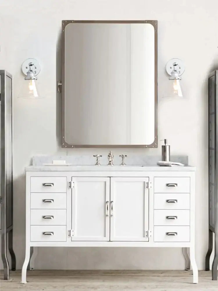 Chrome Glass Antique Bathroom Wall Sconce