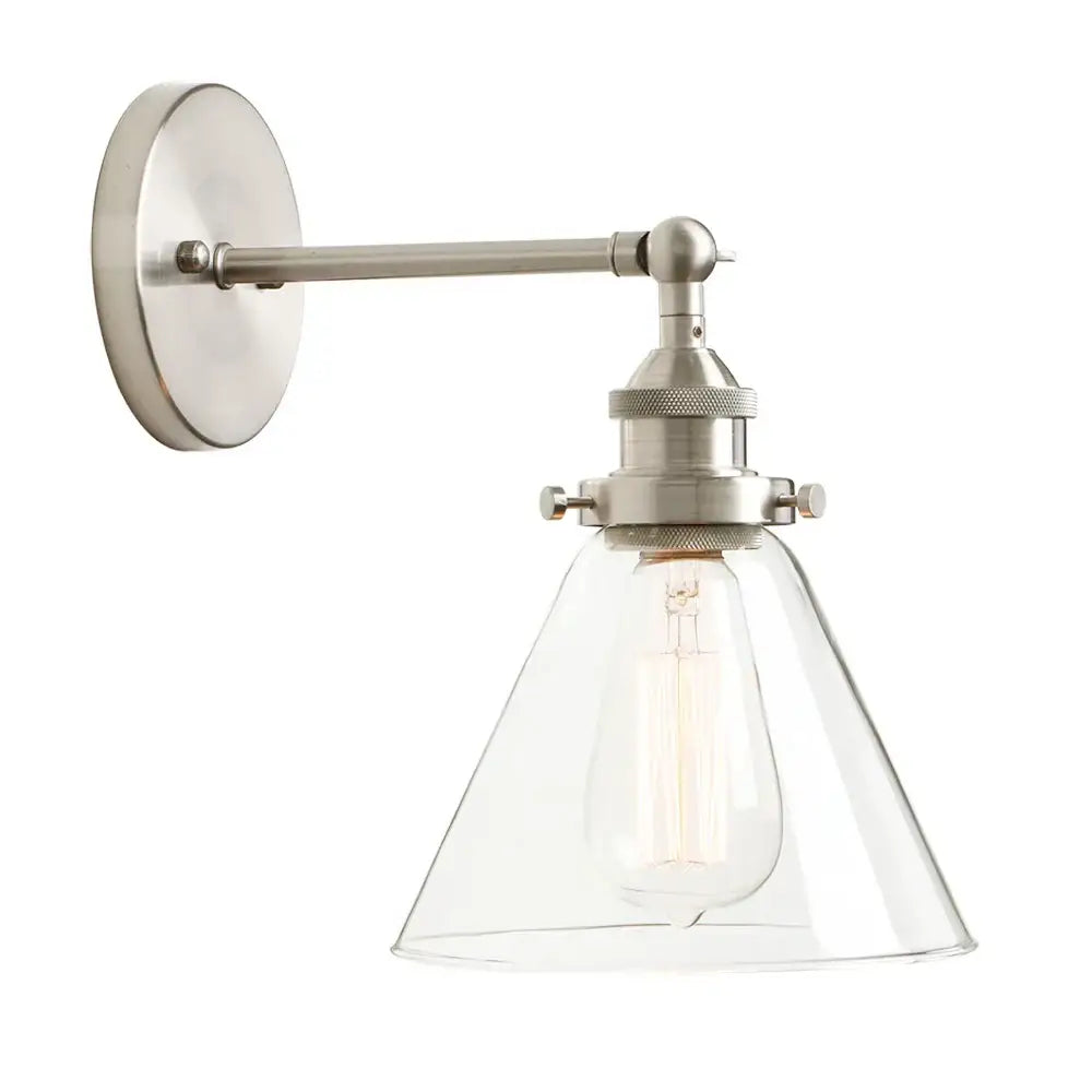 Chrome Glass Antique Bathroom Wall Sconce