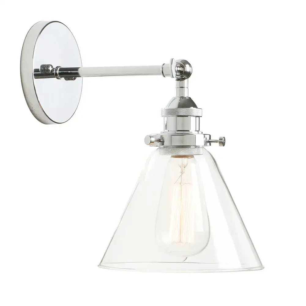 Chrome Glass Antique Bathroom Wall Sconce