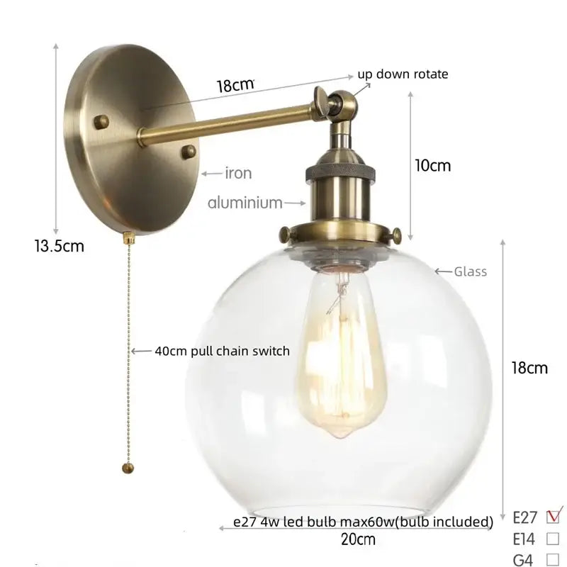 Copper Globe Wall Sconce