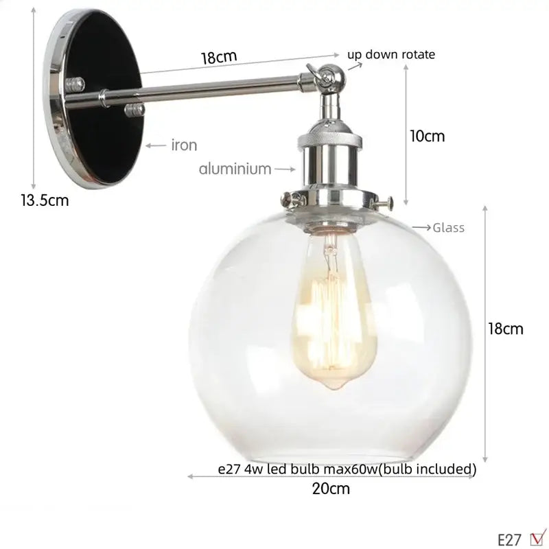 Copper Globe Wall Sconce