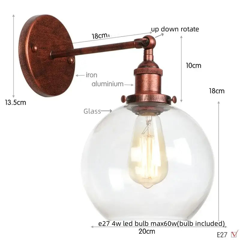 Copper Globe Wall Sconce