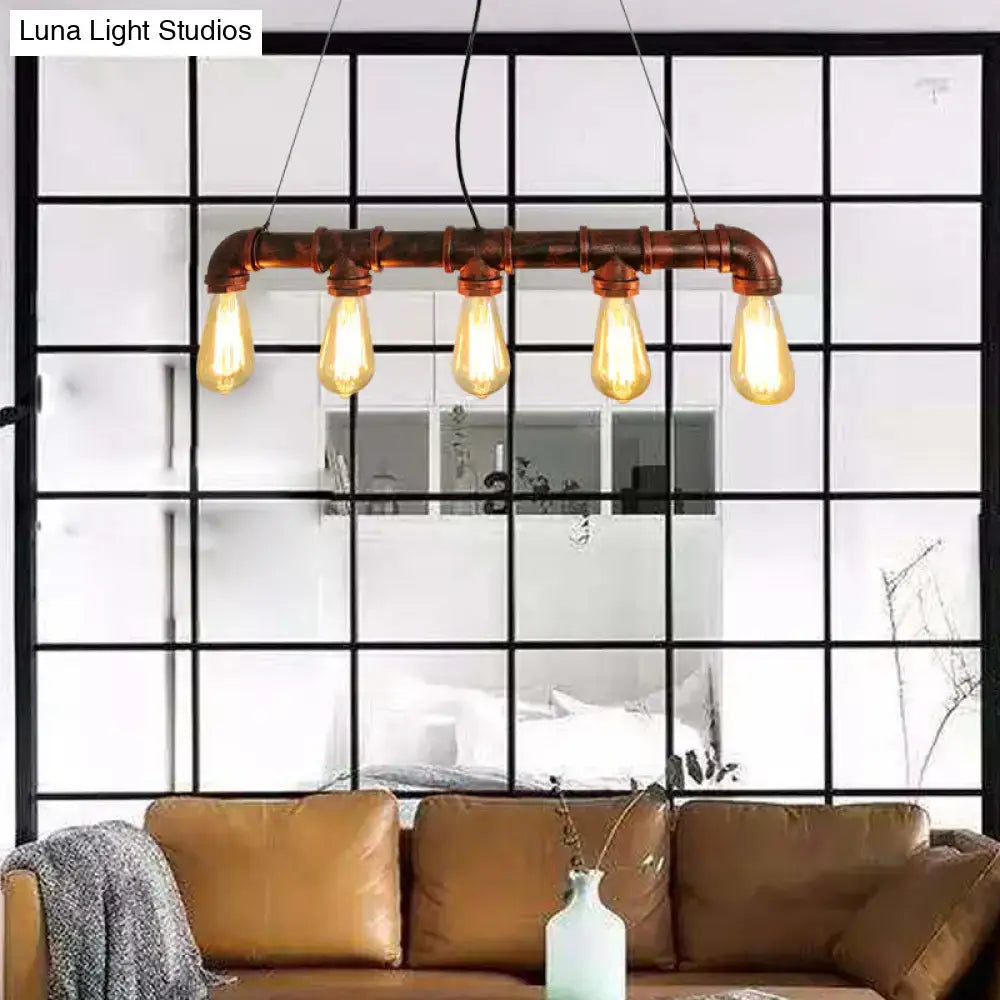 Copper Pipe Chandelier Light
