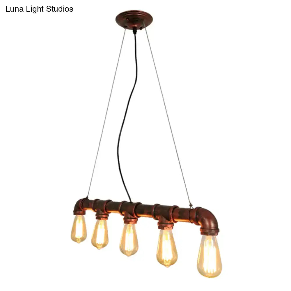 Copper Pipe Chandelier Light