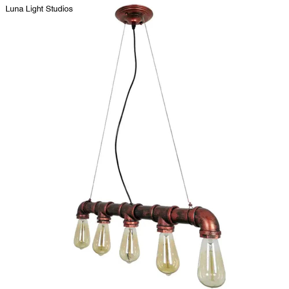 Copper Pipe Chandelier Light
