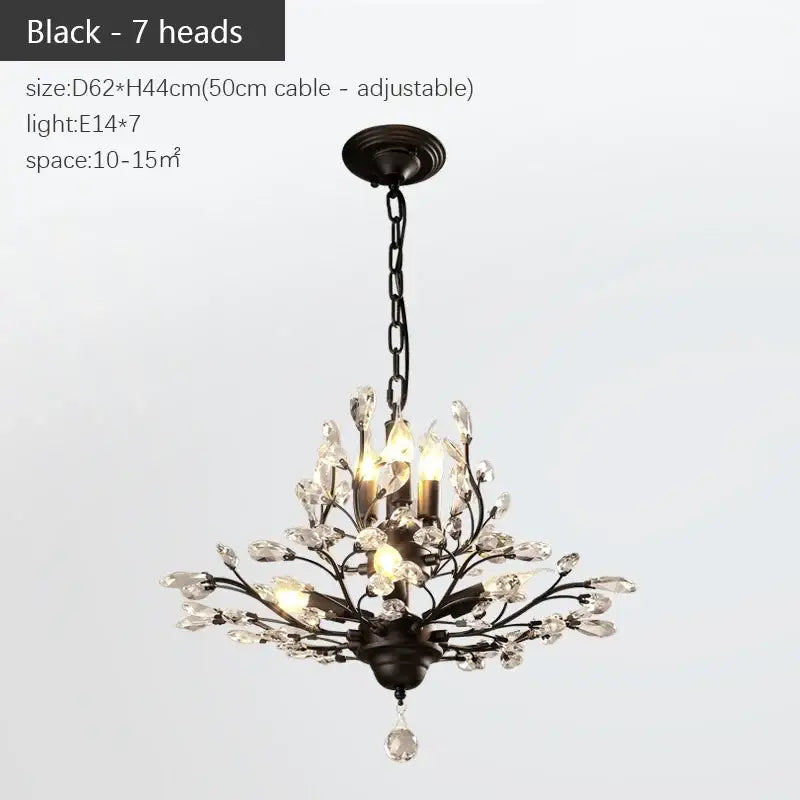 Bronze Branch Crystal Chandelier