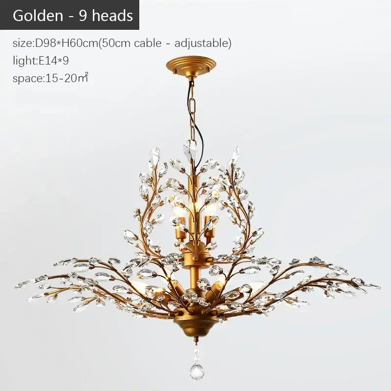 Bronze Branch Crystal Chandelier