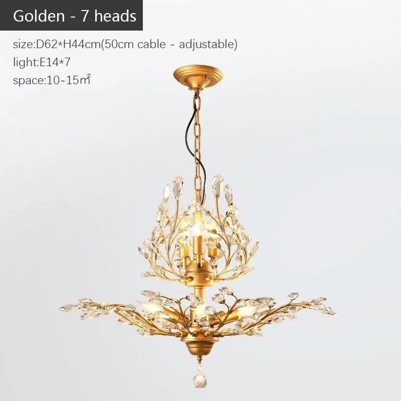 Bronze Branch Crystal Chandelier