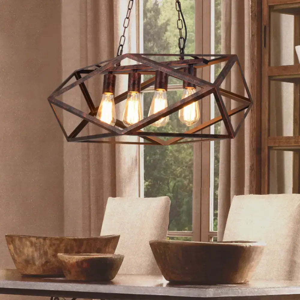 Bronze Geometric Island Light
