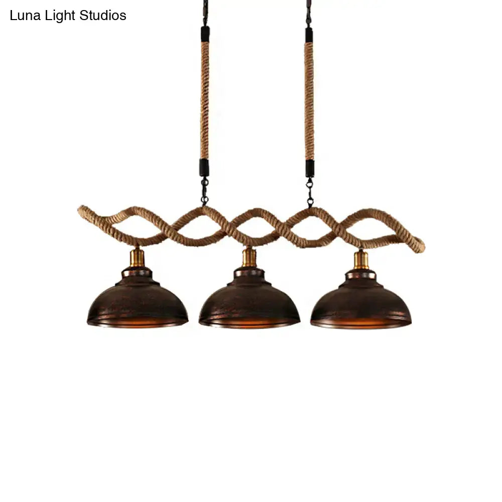 Rustic Dome Island Pendant Light