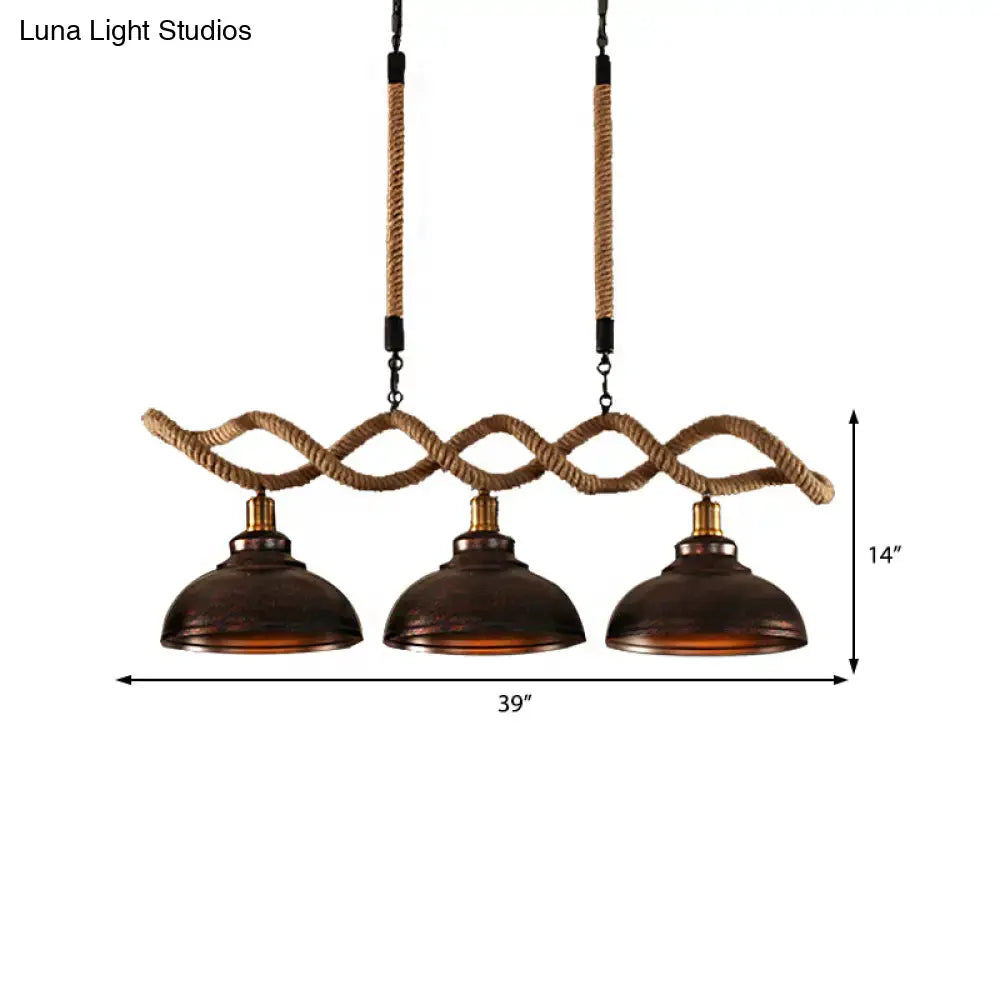 Rustic Dome Island Pendant Light