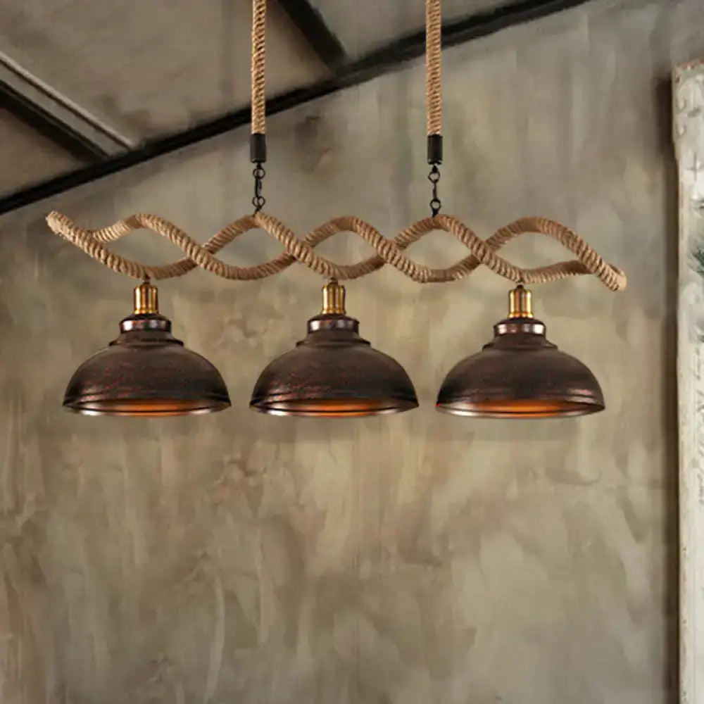 Rustic Dome Island Pendant Light