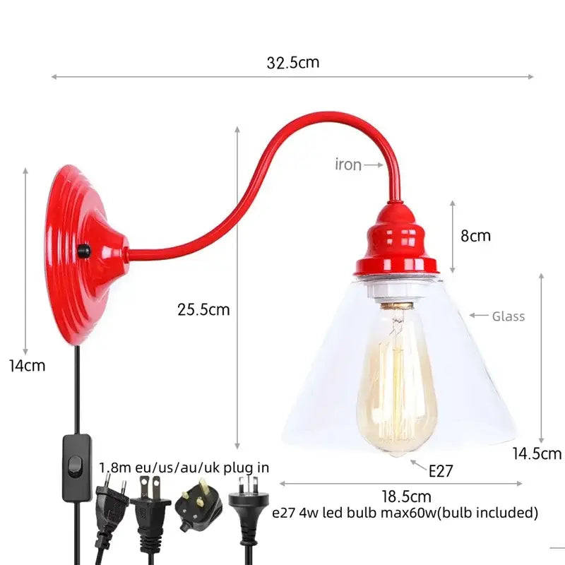 Red Edison LED Wall Sconce