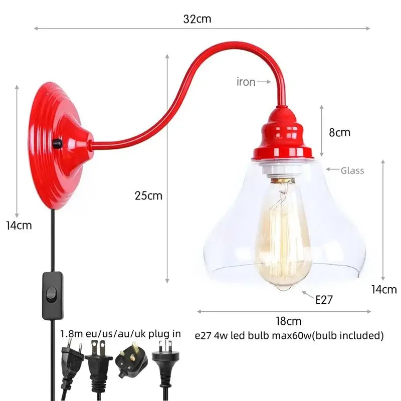 Red Edison LED Wall Sconce