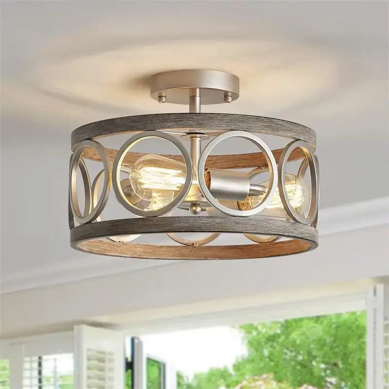 Wood Metal Dining Chandelier