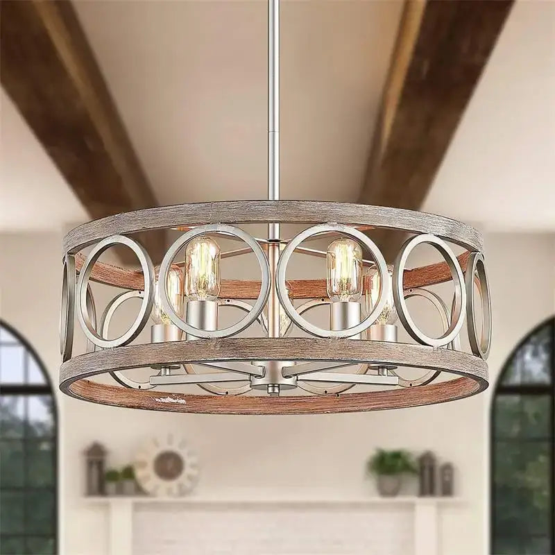 Circular Wood Chandelier