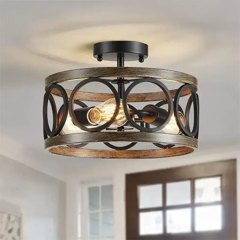 Circular Wood Chandelier