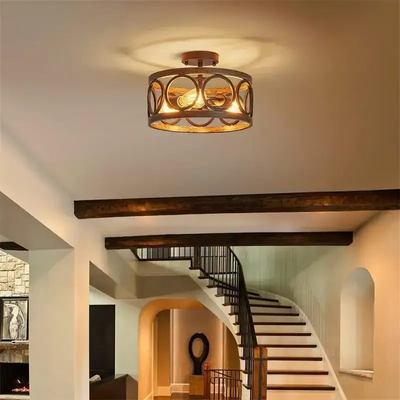 Circular Wood Chandelier