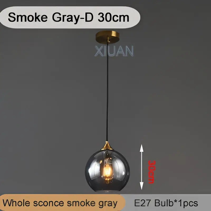 Brass Sphere Pendant Light with Triple Glass Spheres