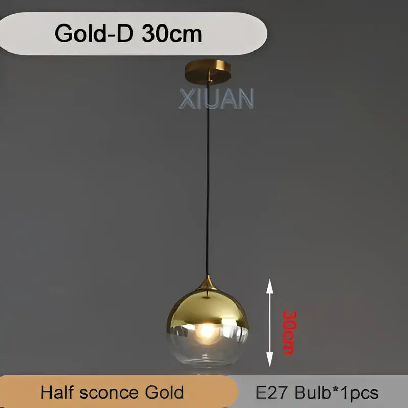Brass Sphere Pendant Light with Triple Glass Spheres