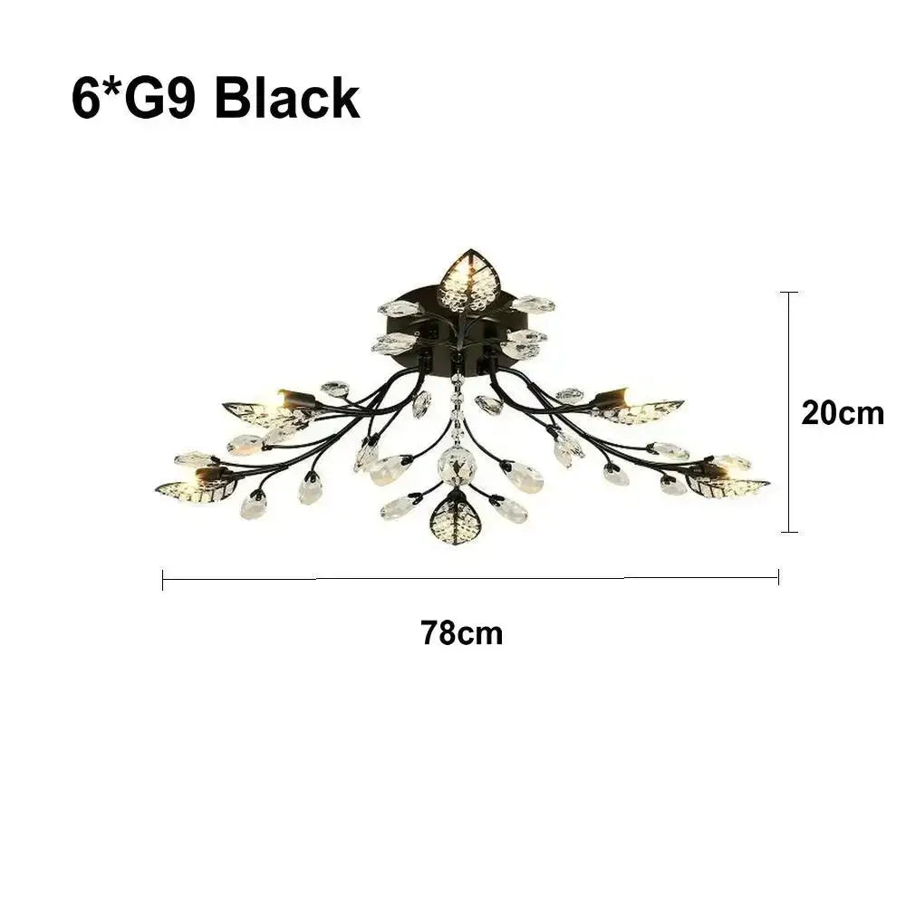 Gold Crystal Leaf Ceiling Light