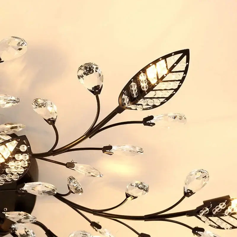 Gold Crystal Leaf Ceiling Light