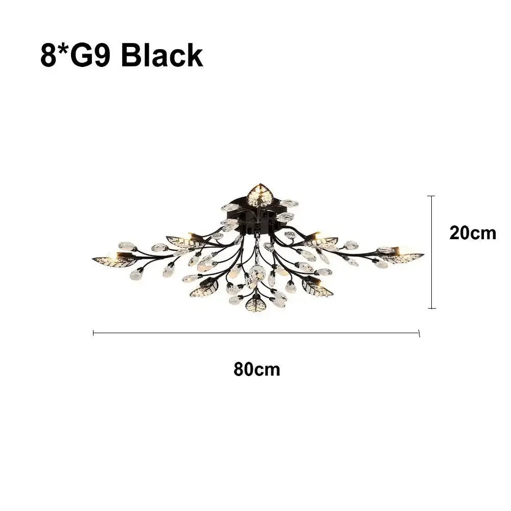Gold Crystal Leaf Ceiling Light