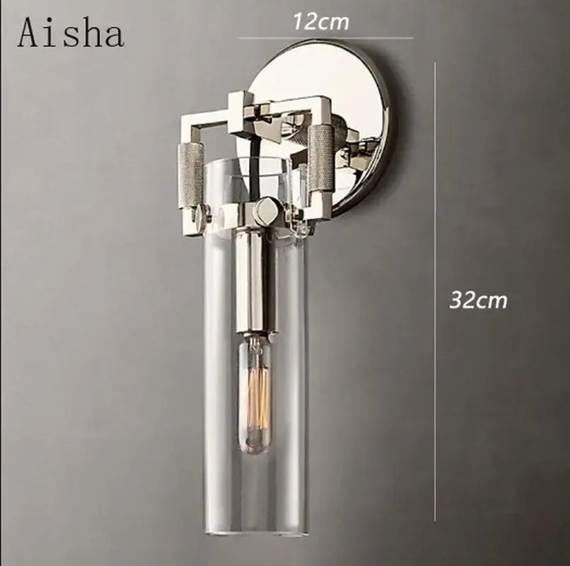 Gold Glass Wall Sconce with Clear Shade Design