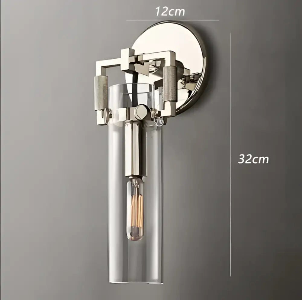 Gold Glass Wall Sconce with Clear Shade Design
