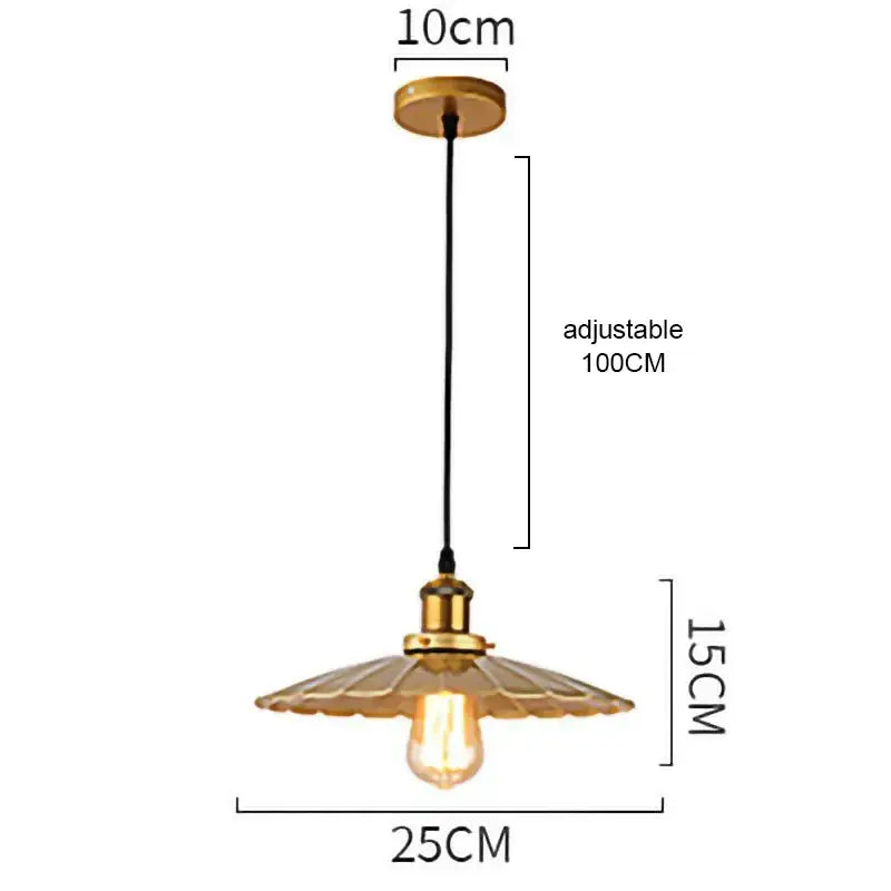 Gold Geometric Pendant Light in Wrought Iron