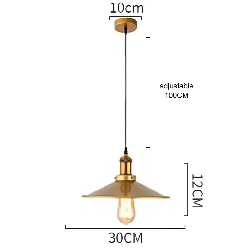 Gold Geometric Pendant Light in Wrought Iron