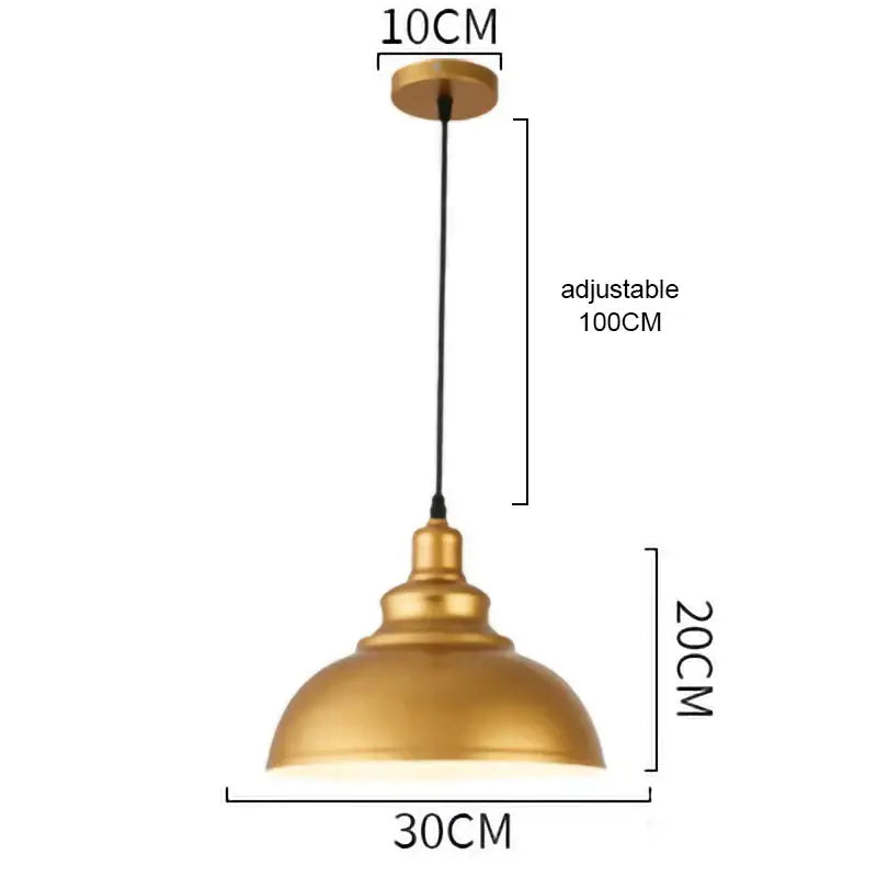 Gold Geometric Pendant Light in Wrought Iron
