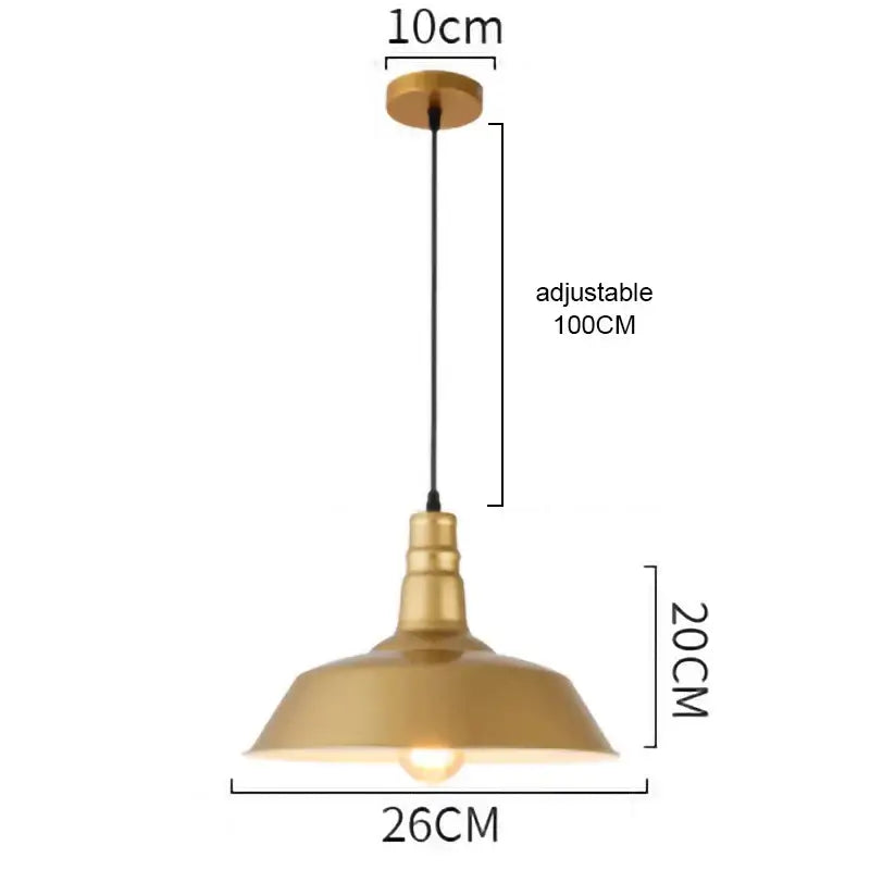 Gold Geometric Pendant Light in Wrought Iron