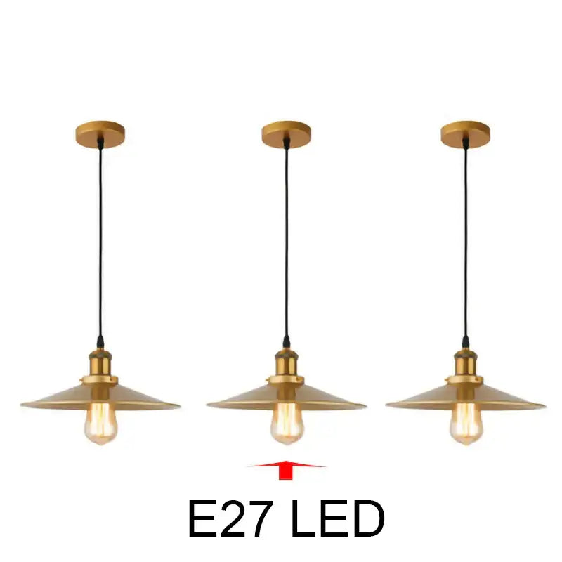 Gold Geometric Pendant Light in Wrought Iron