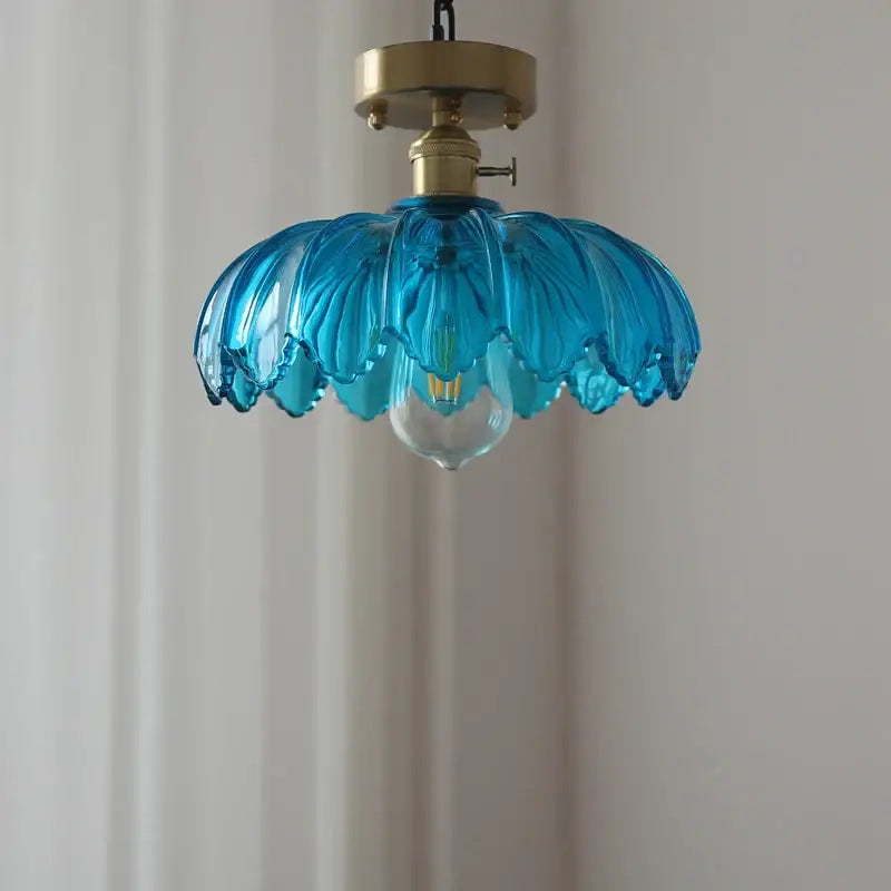 Green Petal Glass Pendant