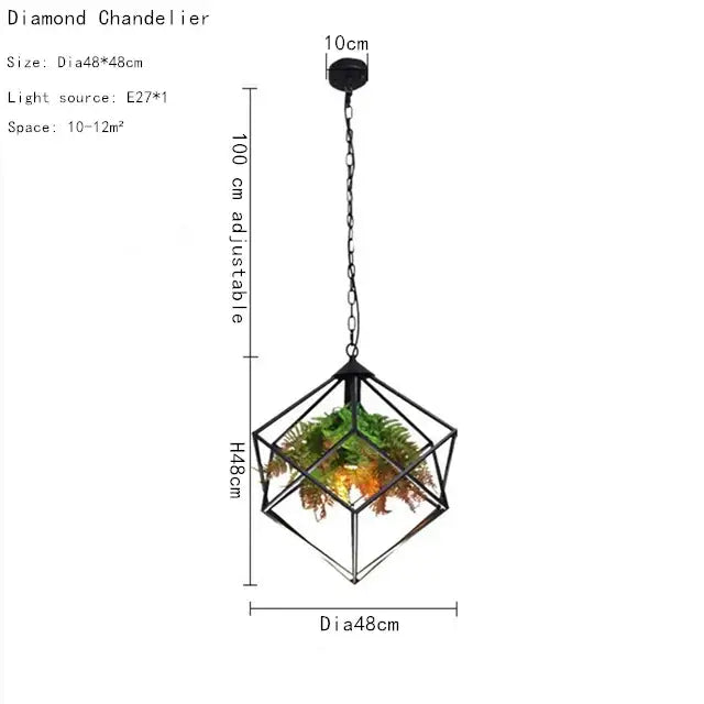 Black Metal Greenery Chandelier