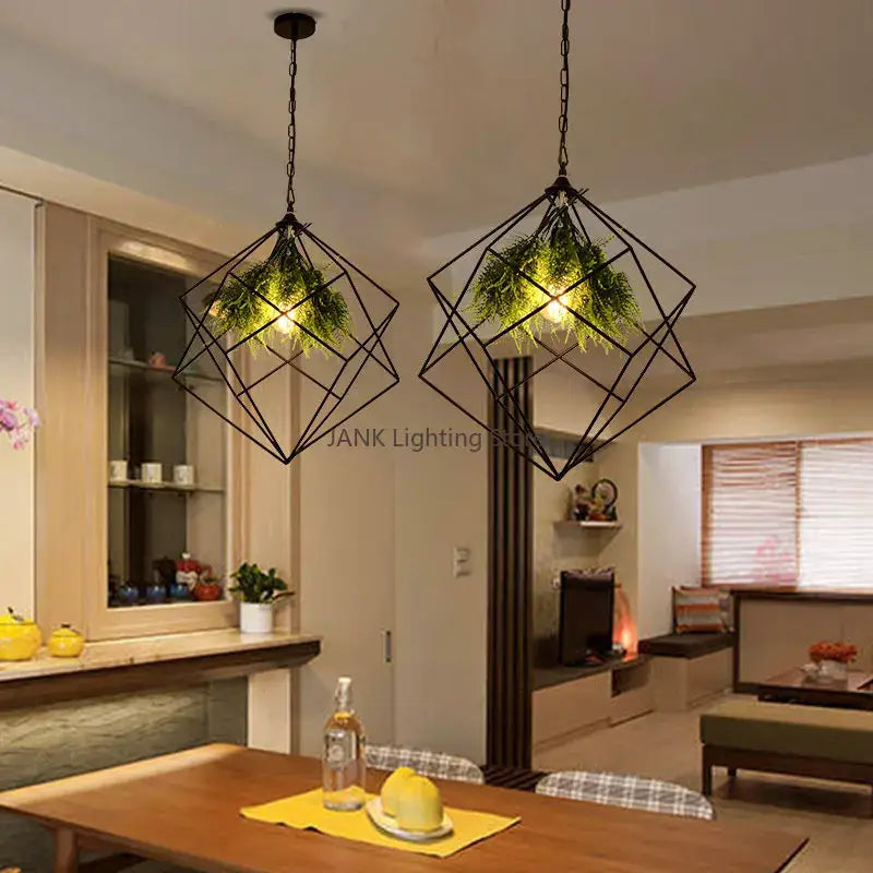 Black Metal Greenery Chandelier